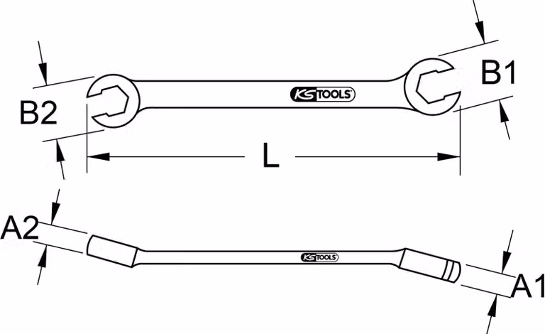 KS TOOLS chiave a doppio anello aperta angolata 19x21 mm - 517.0265