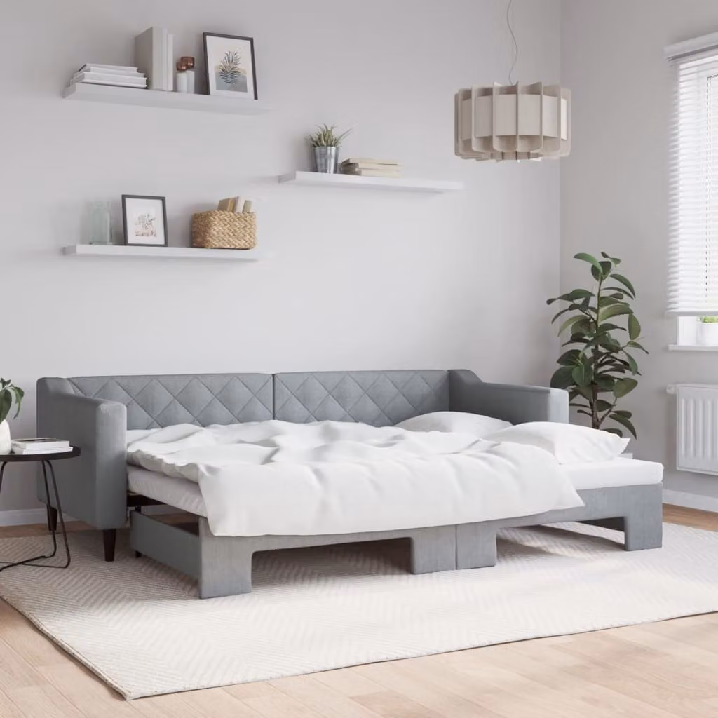 Maison Exclusive - Divano letto estraibile grigio chiaro 80x200 cm in tessuto