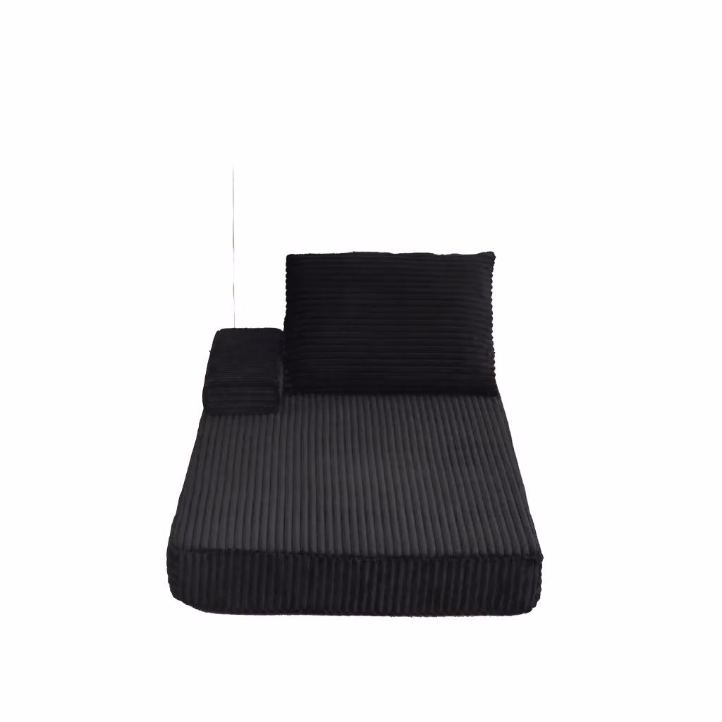 Divano moderno Minimal in velluto grigio con braccioli e cuscini prolungati con rivestimenti rimovibili L: 211 cm – 2
