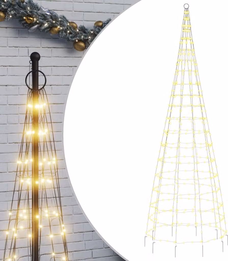 Albero di Natale a LED 550 LED Bianco Caldo 300 cm