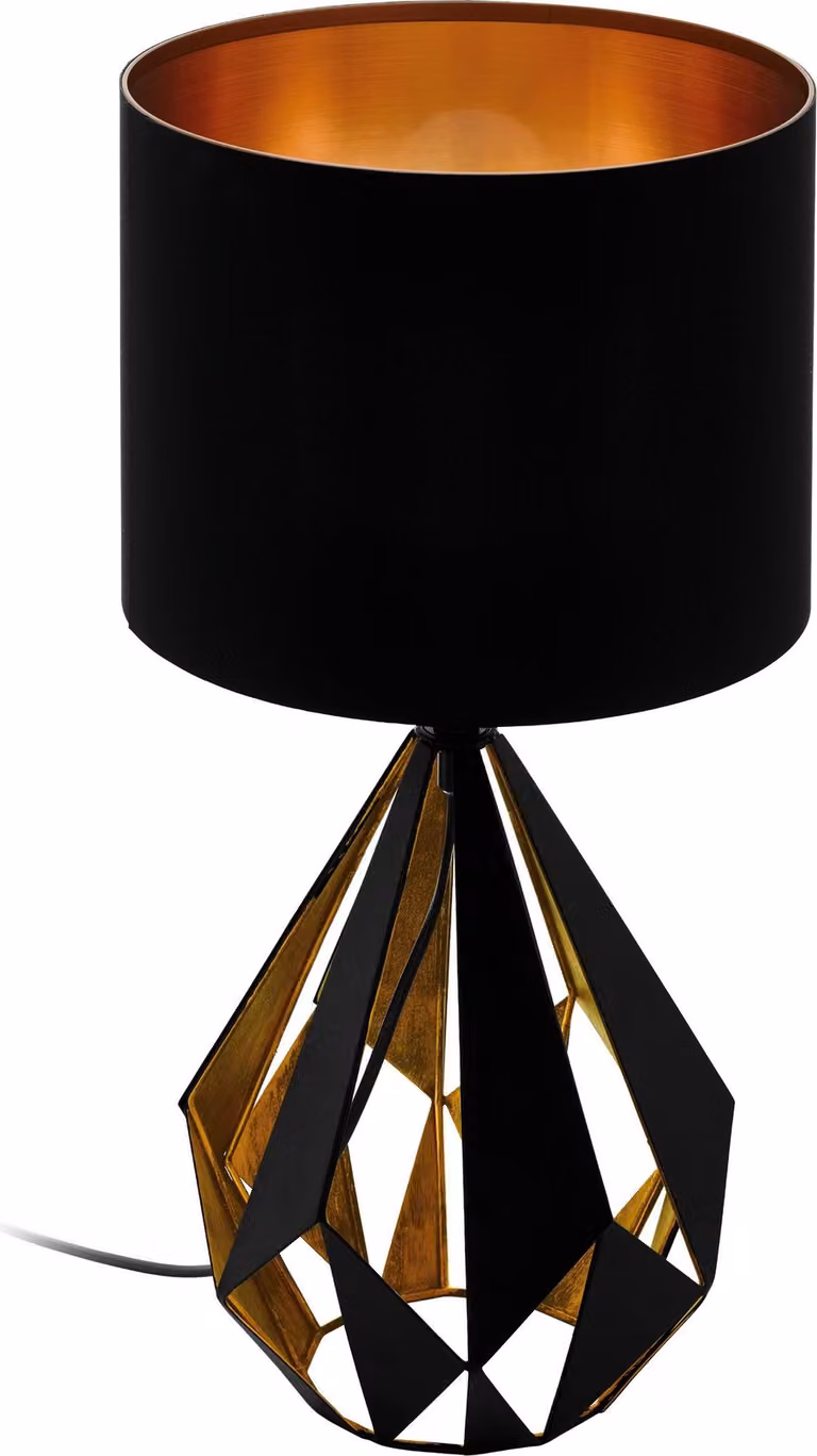 Lampada Da Tavolo Vintage Carlton 5 Acciaio Nero 1 Luce E27