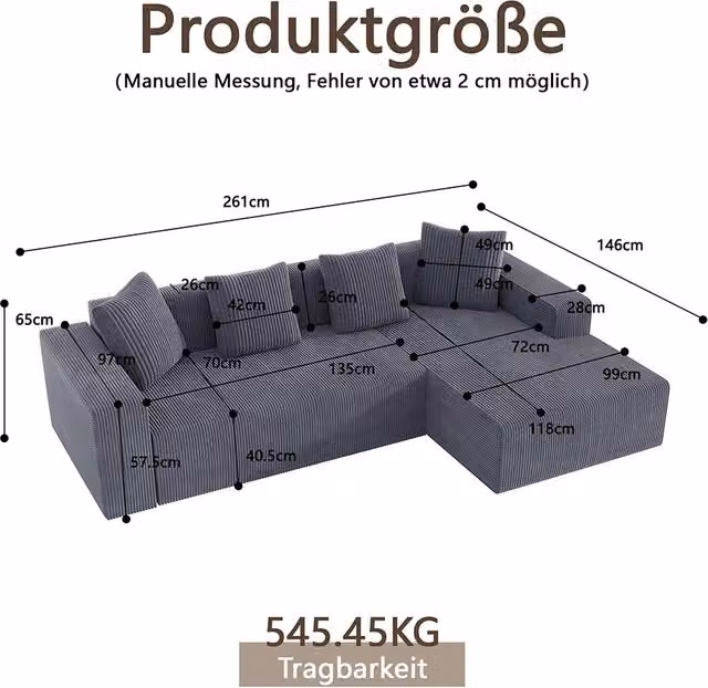 Divano modulare Cloud a L - Xylo - Con chaise longue design moderno imbottitura confortevole