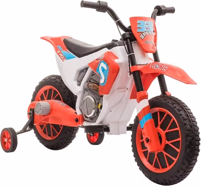 Moto cross elettrica per bambini 3-5 anni 106,5 x 51,5 x 68 cm rotelle rimovibili sospensioni design di tendenza in PP rosso 21_0000479