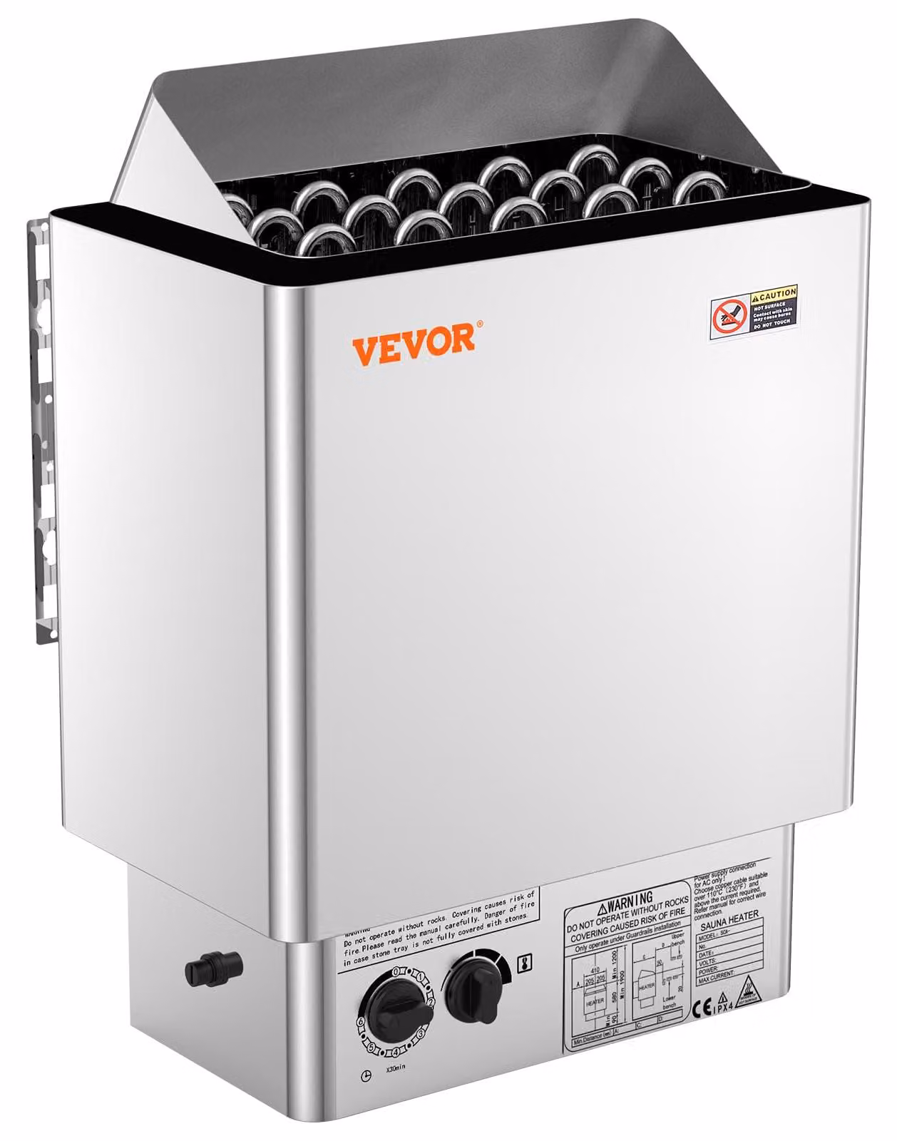 Sauna a infrarossi, 8 kW, 400 V, per ambienti da 8-12 m³, in acciaio inossidabile, con timer