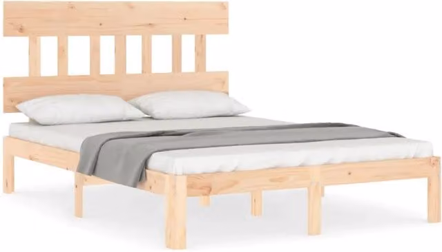 Letto matrimoniale | Letto per adulti | Giroletto con Testiera Small Double in Legno Massello