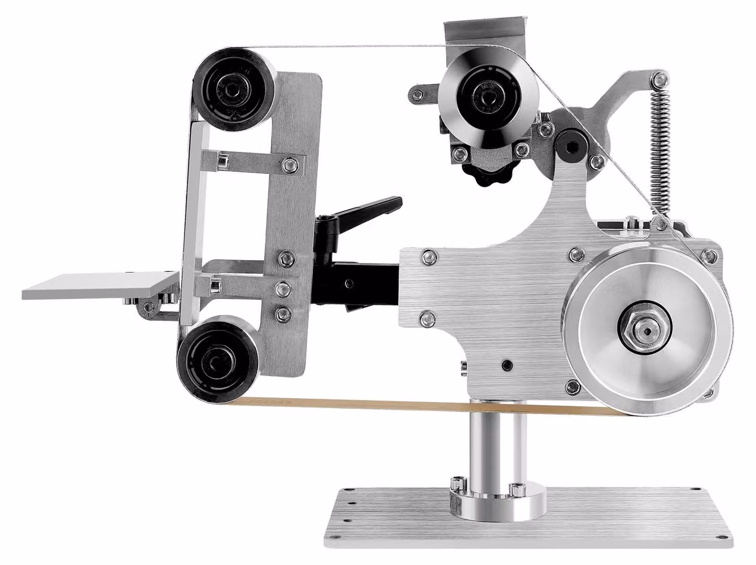 Smerigliatrice angolare compatta - Motore a corrente continua brushless da 550 W - 5000 giri/min - Velocità regolabile - Nastro abrasivo 762 x 25 mm - Spina europea da 100–240 V - Argento