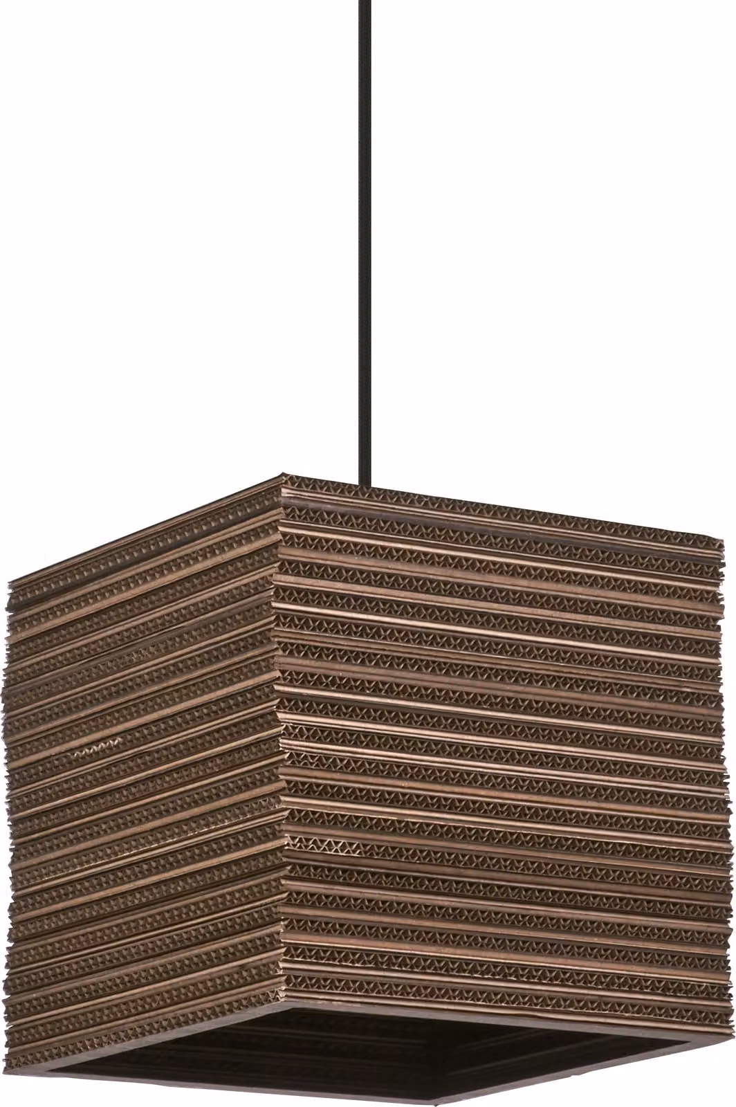 OSRAM Decor Cardboard Square lampada a sospensione marrone in cartone ondulato, leggera, E27, diametro 250 mm, paralume in materiale riciclato, sostenibile grazie alla sorgente luminosa sostituibile, facile installazione