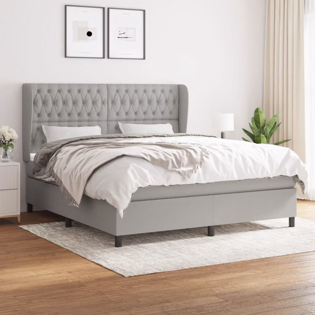 Maison Exclusive - Giroletto a Molle con Materasso Grigio Chiaro180x200 cm Tessuto