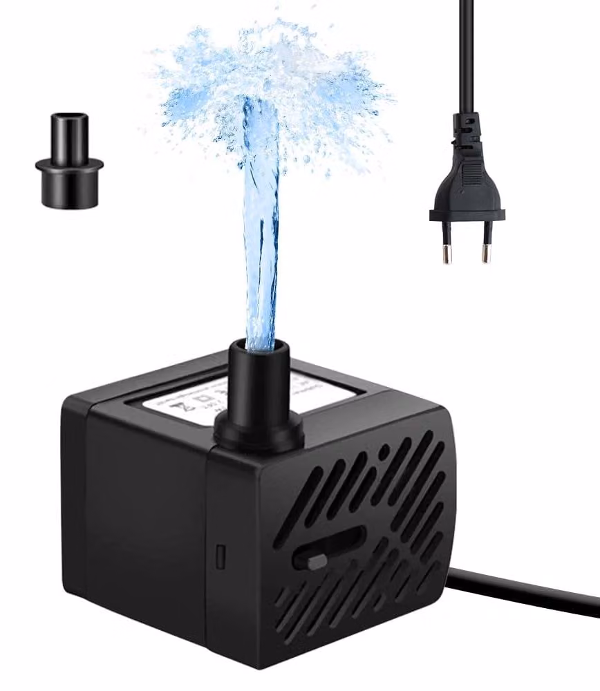 Mini pompa per acqua, 3 W, design elegante, portata di 300 litri all'ora, piccola pompa per fontane
