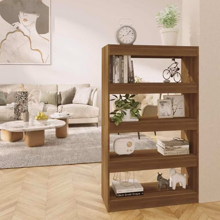 Libreria/Divisorio vidaXL in MDF Rovere Marrone L: 80 cm, P: 30 cm, H: 135 cm