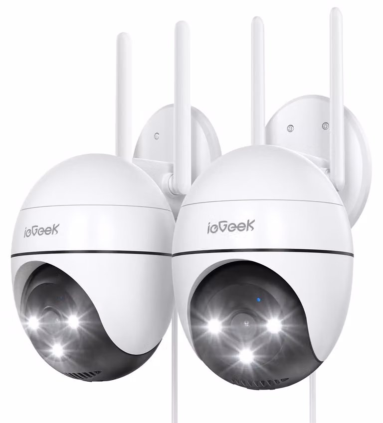 Telecamera di sicurezza per esterni - Wi-Fi - Risoluzione 2K 3MP - Rotazione a 360 gradi - Visione notturna