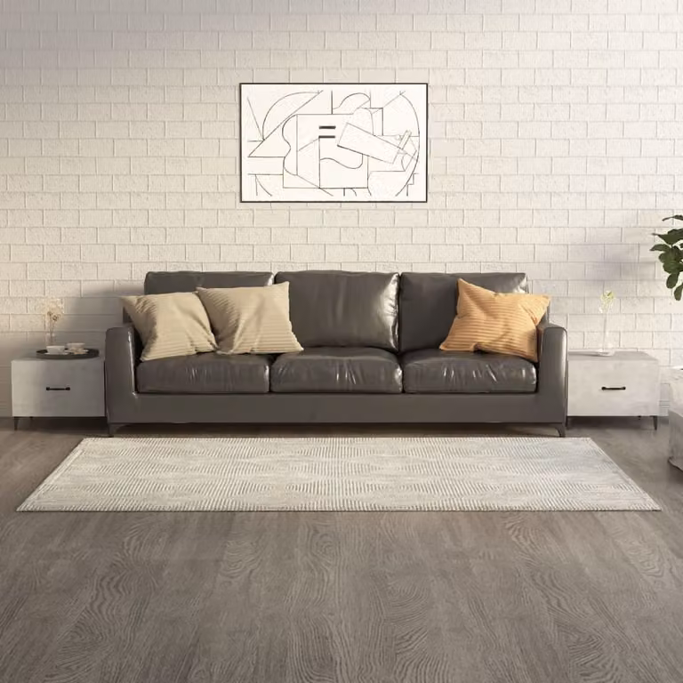 The Living Store Tavolini con gambe in metallo 2 pz. Grigio cemento 50x50x40 cm
