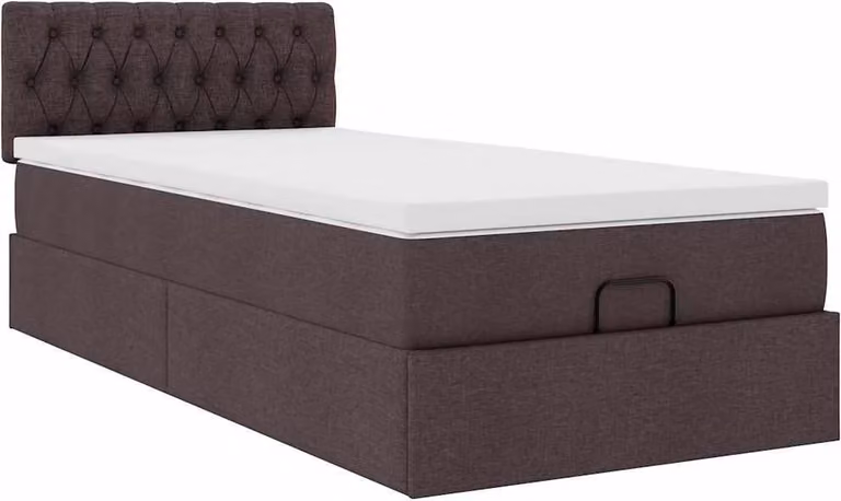 Struttura Letto Pouf con Materasso 90x190 cm in Tessuto