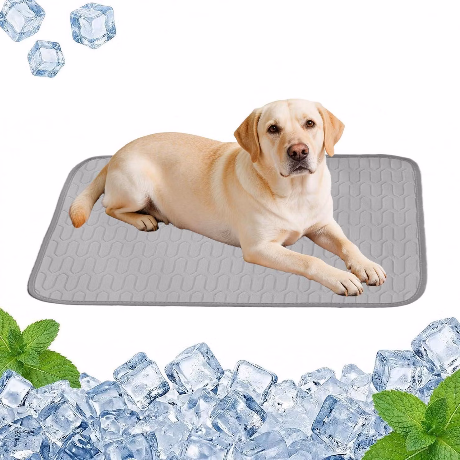 Tappetino refrigerante per cani e gatti, autorigenerante, pieghevole, 55x70 cm, grigio