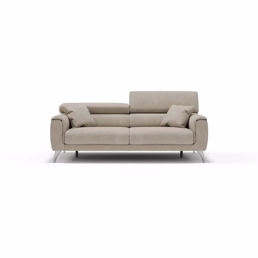 Divano Caravaggio Divani.Store in tessuto beige con sedute allungabili e poggiatesta reclinabili L: 199 cm – 2