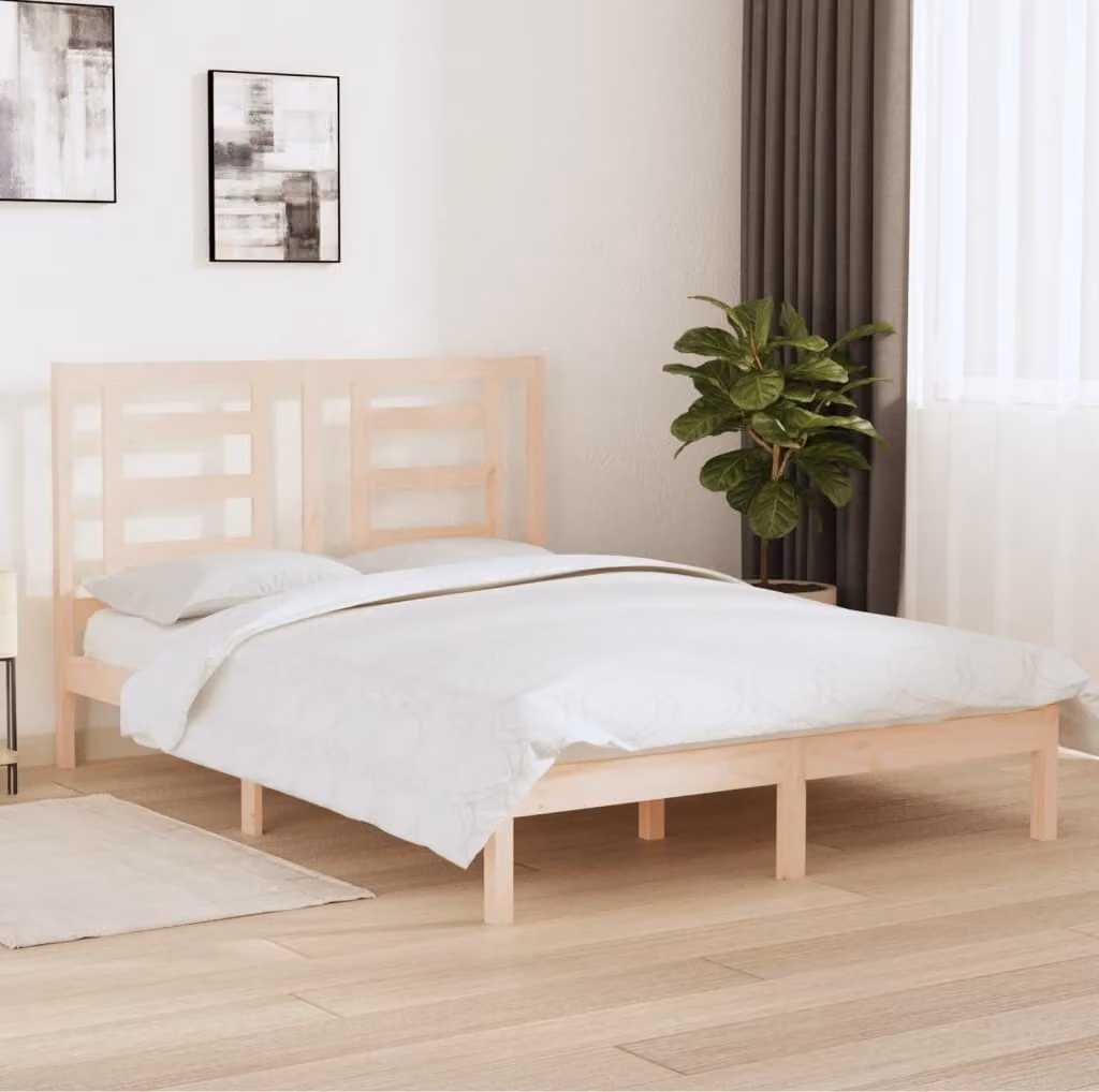 The Living Store Letto in legno massiccio di pino 160x200 cm