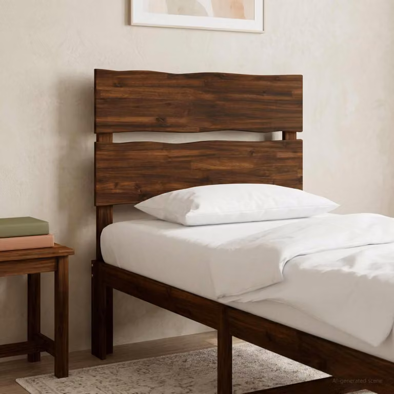 Testiera per letto con bordo vivo vidaXL ROSTOCK in legno di acacia marrone scuro 80x200 cm