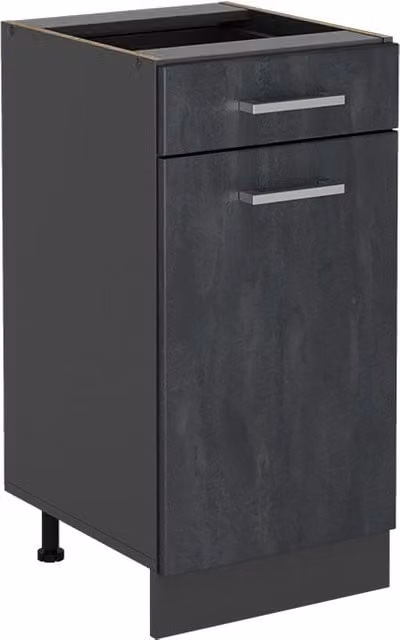 Mobiletto base per cucina Vicco R-Line in finitura opaca nero e antracite L: 40 cm, H: 81,6 cm, P: 46 cm – 1