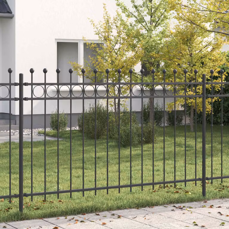 Recinzione a cerchio vidaXL TILBURG in acciaio nero L: 200 cm, H: 166 cm