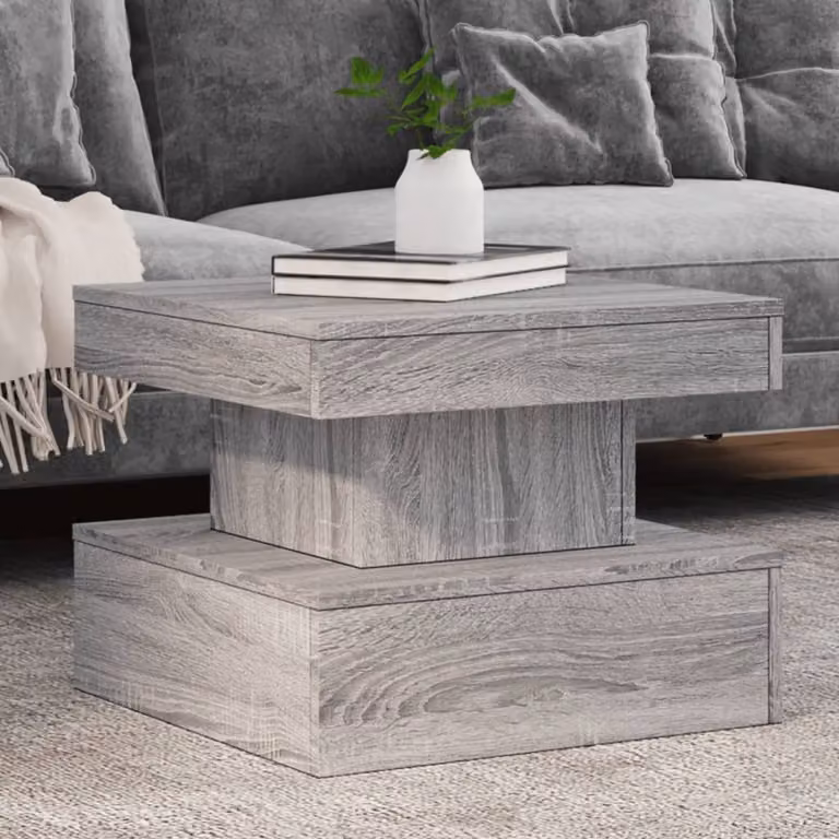 vidaXL Tavolino da Salotto Moderno Quadrato Grigio L/P/H: 50 x 50 x 40 cm