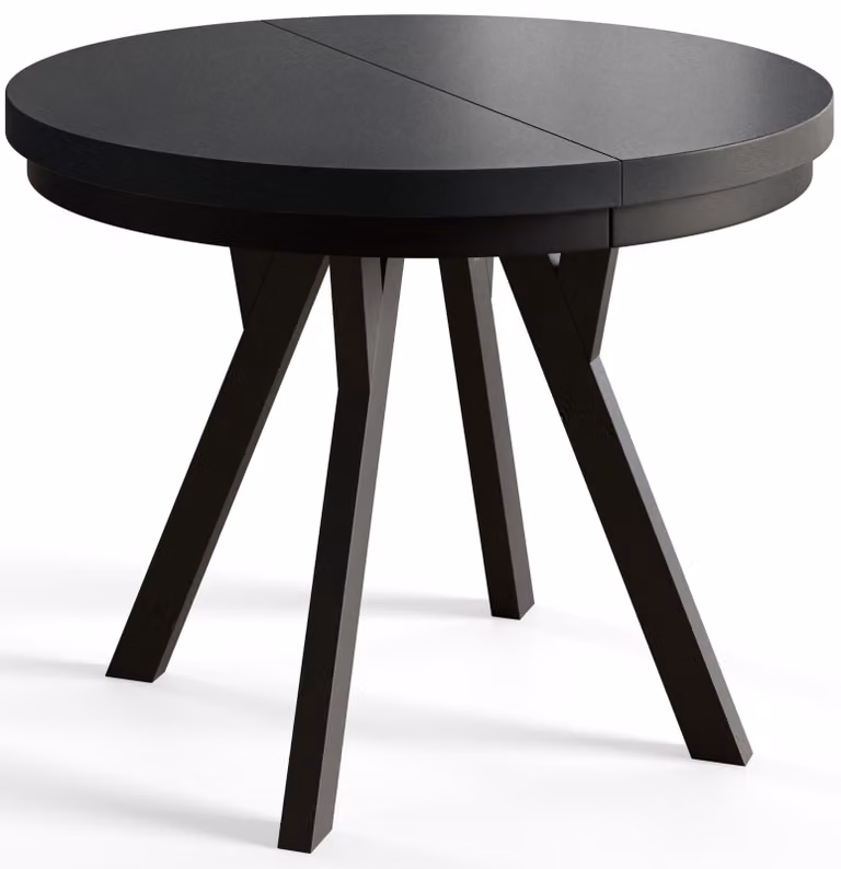 Alpi Moebel, Tavolo da Pranzo Evo, Tavolo per Mangiare Allungabile, Diametro da 90 - 190 cm, Nero