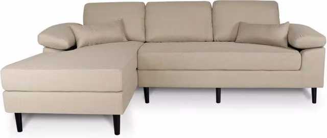 Divano angolare 3 posti con chaise longue sinistra tessuto beige - Washington - DI-WA11FBC-CLSX