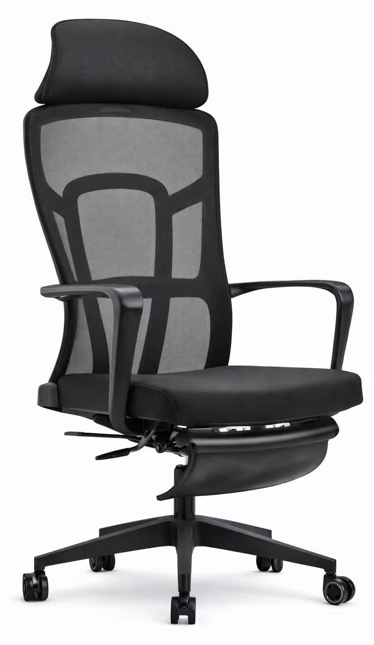 Sedia da ufficio ergonomica con schienale a rete e poggiatesta regolabile