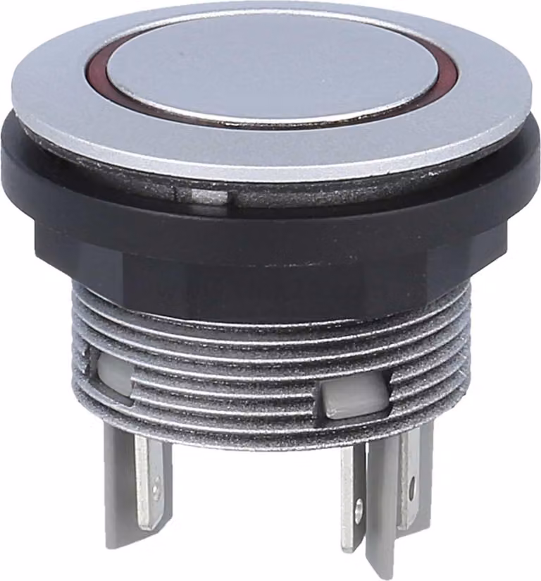 Georg Schlegel Pulsante con illuminazione ad anello, illuminabile 1S, rotondo, connettore piatto SHORTRON 2,8 mm x 0,8 mm - 1 pezzo