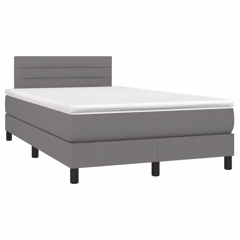 Maison Exclusive - Letto a Molle Materasso e LED Grigio Scuro 120x190cm in Tessuto
