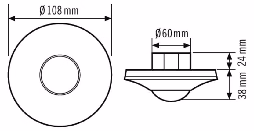 Rivelatore di presenza 360° 3m PD-C 360i/8 BK