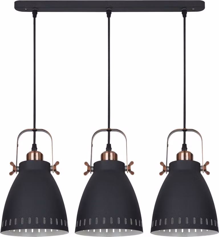 Lampadario industriale Italux Franklin in grafite MD-HN8026S-3-B+RC