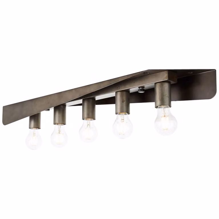 Lampada BRILLANTE Plafoniera Nux 5flg antica/nera | 5x A60, E27, 40W, adatta a lampade standard (non incluse) | Scala da A++ a E | Adatta a lampade LED
