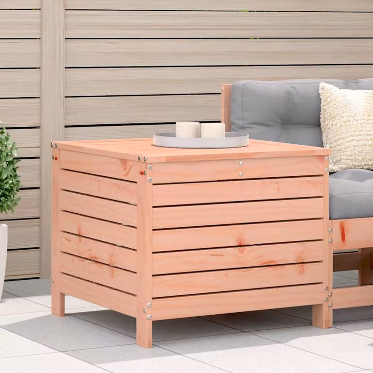 vidaXL Poggiapiedi da Giardino in Legno di Douglas Marrone L: 62 cm, P: 63,5 cm, H: 53,5 cm