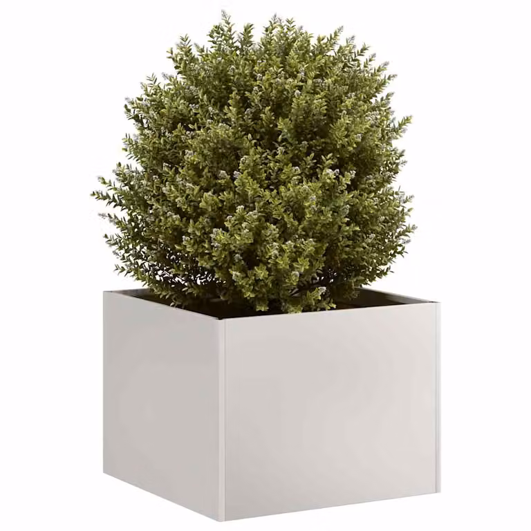 Fioriera vidaXL in Acciaio Inox, Colore Argento o Bianco, L/P/H: 40 x 40 x 30 cm