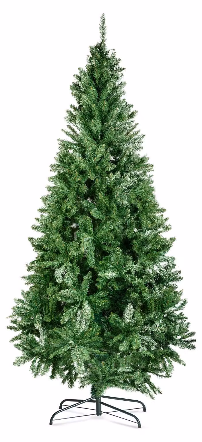 Albero di Natale artificiale 180 cm - Albero di Natale in PVC verde scuro - Albero di Natale completamente artificiale con base in metallo - Albero di Natale da interno riutilizzabile - Decorazioni natalizie e alberi di Natale - 1 pezzo [56486E]