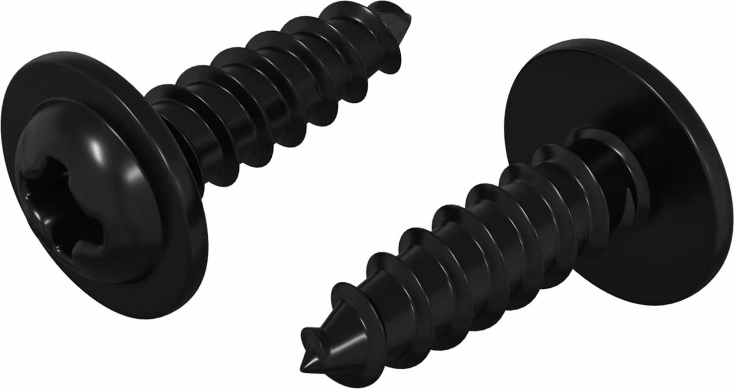 Chiodo autofilettante 2 pcs Nero 3,5 x 12 mm Ferro
