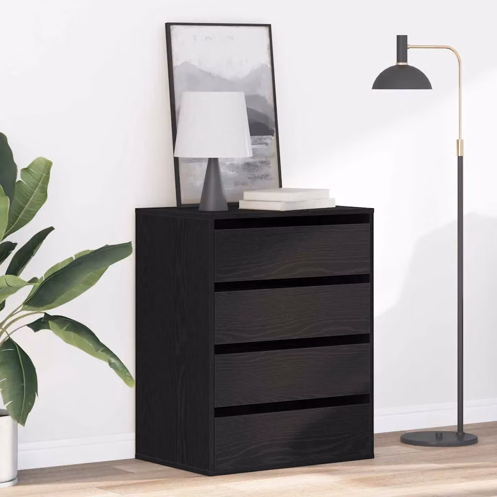 Carrello mobile con 3 cassetti vidaXL nero L: 60 cm, P: 41 cm, H: 76 cm