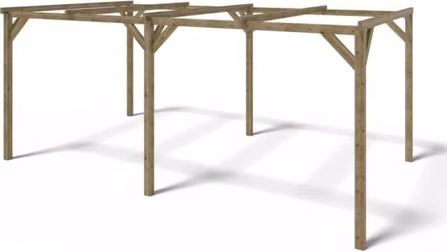 Tettoia posto auto coperto in legno 3x5.1 m - 15.3 m2 - CAR1 - ALTANKA