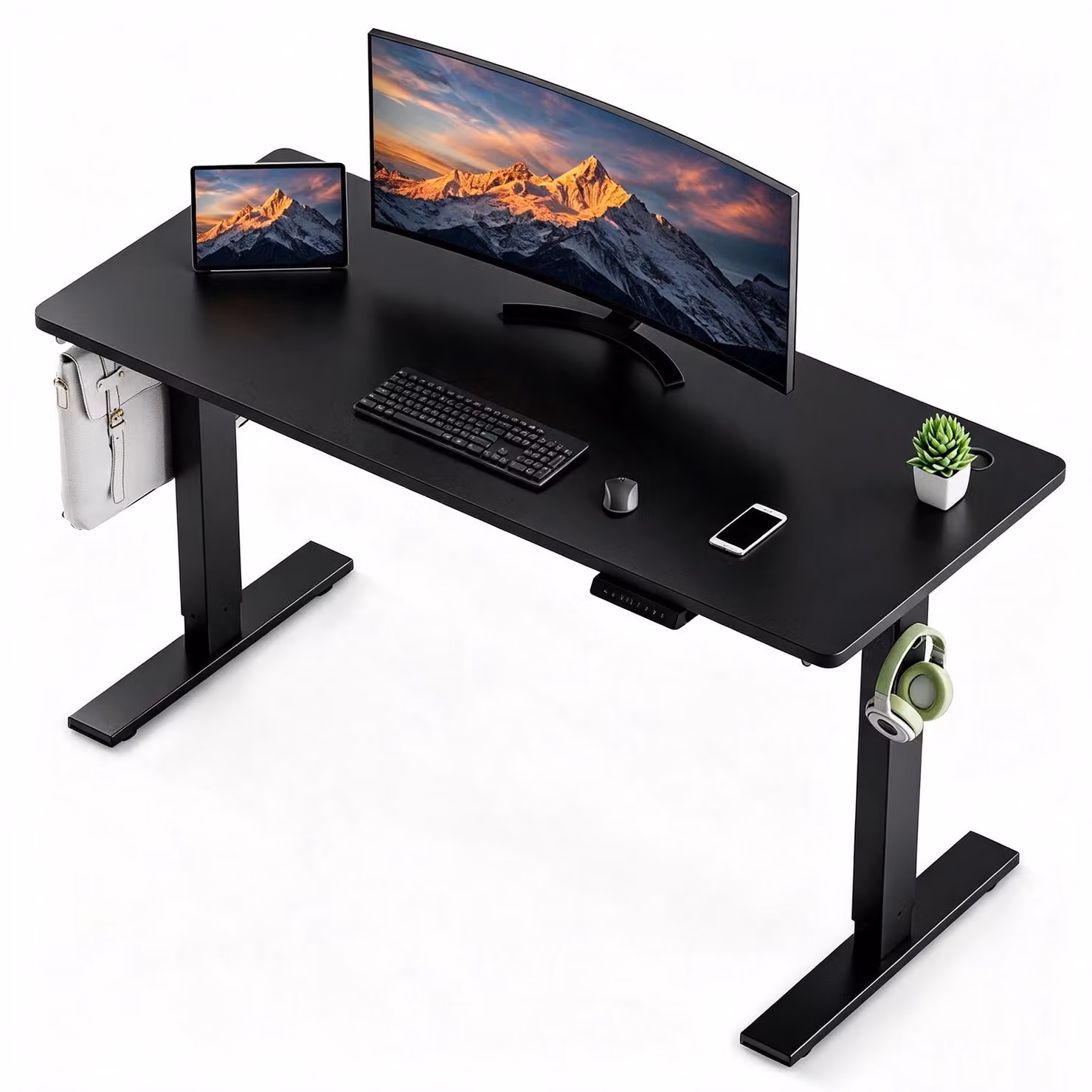 Scrivania 180 x 80 cm, scrivania regolabile in altezza elettricamente, con funzione di memoria e tecnologia anti-collisione. Ricarica rapida tramite USB/Tipo C