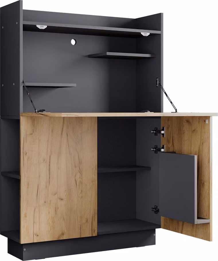 Scrivania Vicco Alena Antracite/Rovere dorato 85 x 28.6 cm, Model 57833