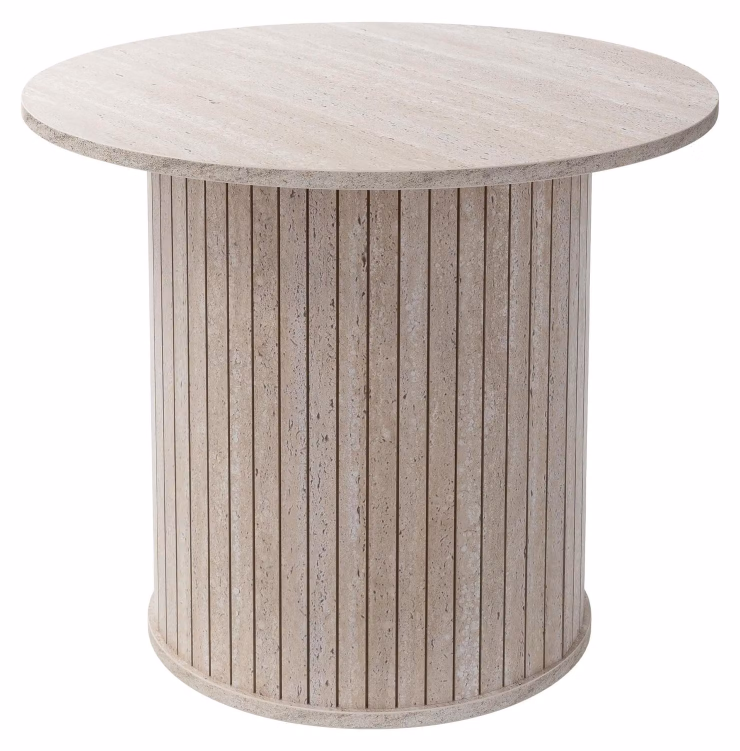 Tavolino da salotto rotondo - 60 cm - Beige con effetto pietra