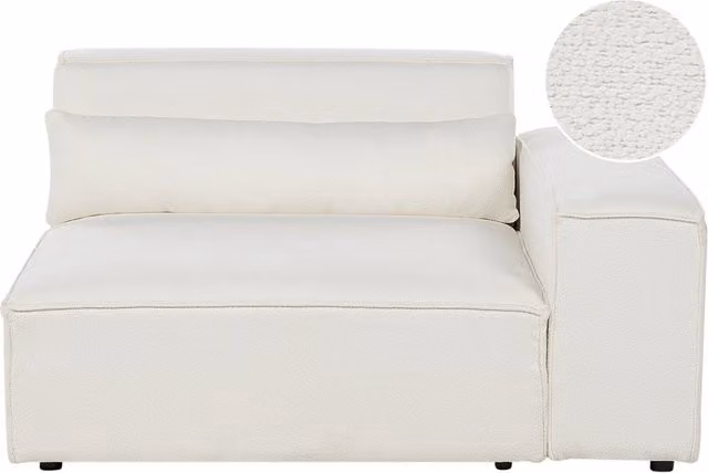 Sezione di seduta ad angolo Boucle bianco Modulo divano a 1 posto Moderno a 1 posto