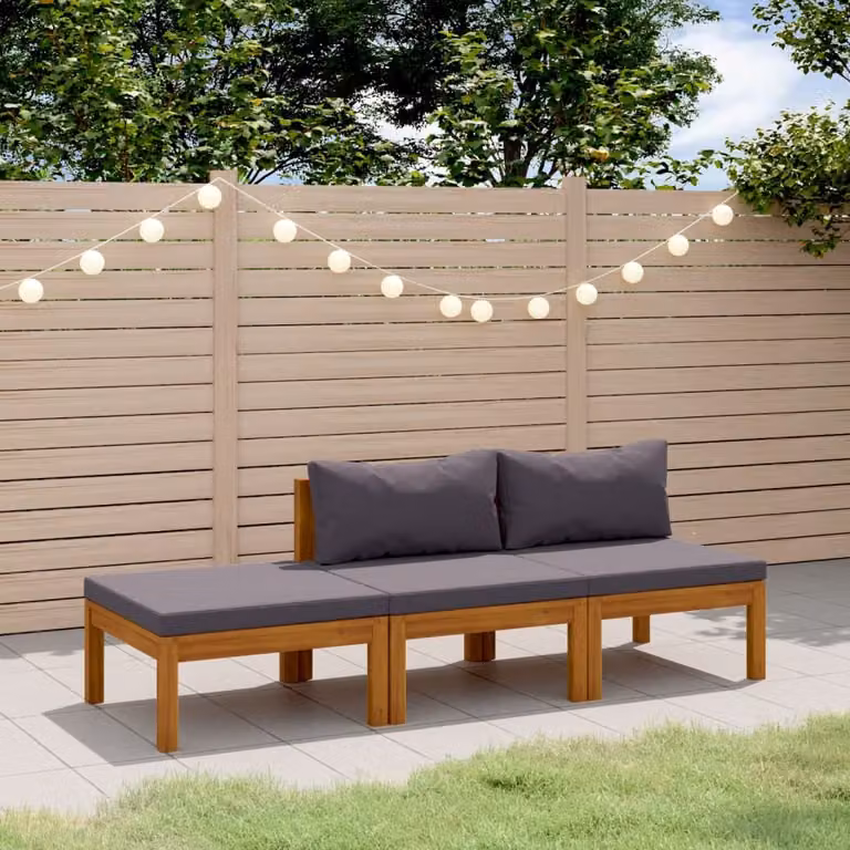 Maison Exclusive - Set da giardino a 3 pezzi con cuscini, in legno massello di acacia