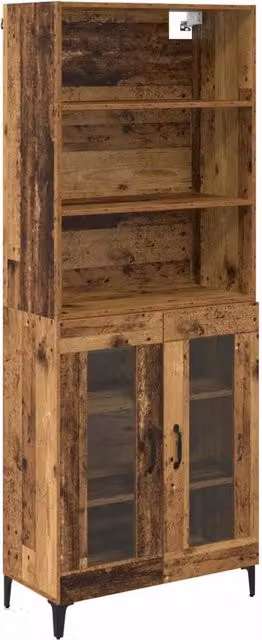 Credenza | Madia | Buffet da pranzo | Armadio da pranzo Legno vecchio 69,5 x 34 x 180 cm Legno multistrato