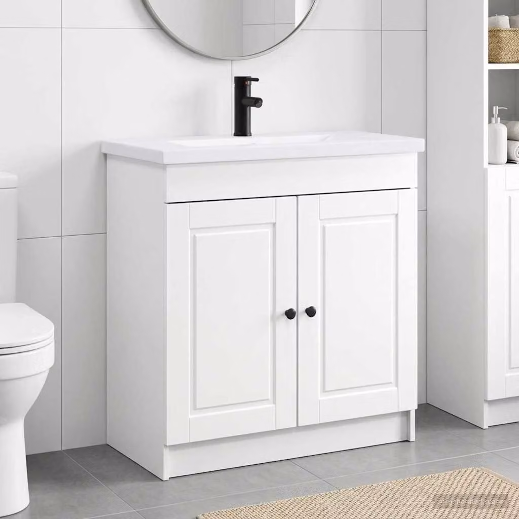 Set di mobili per il bagno moderno vidaXL Bianco L: 78,5 cm, P: 37,5 cm, H: 81 cm