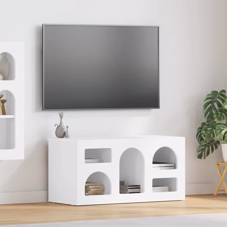 Mobile TV vidaXL Bianco Lucido L 80 cm x P 35 cm x H 40 cm