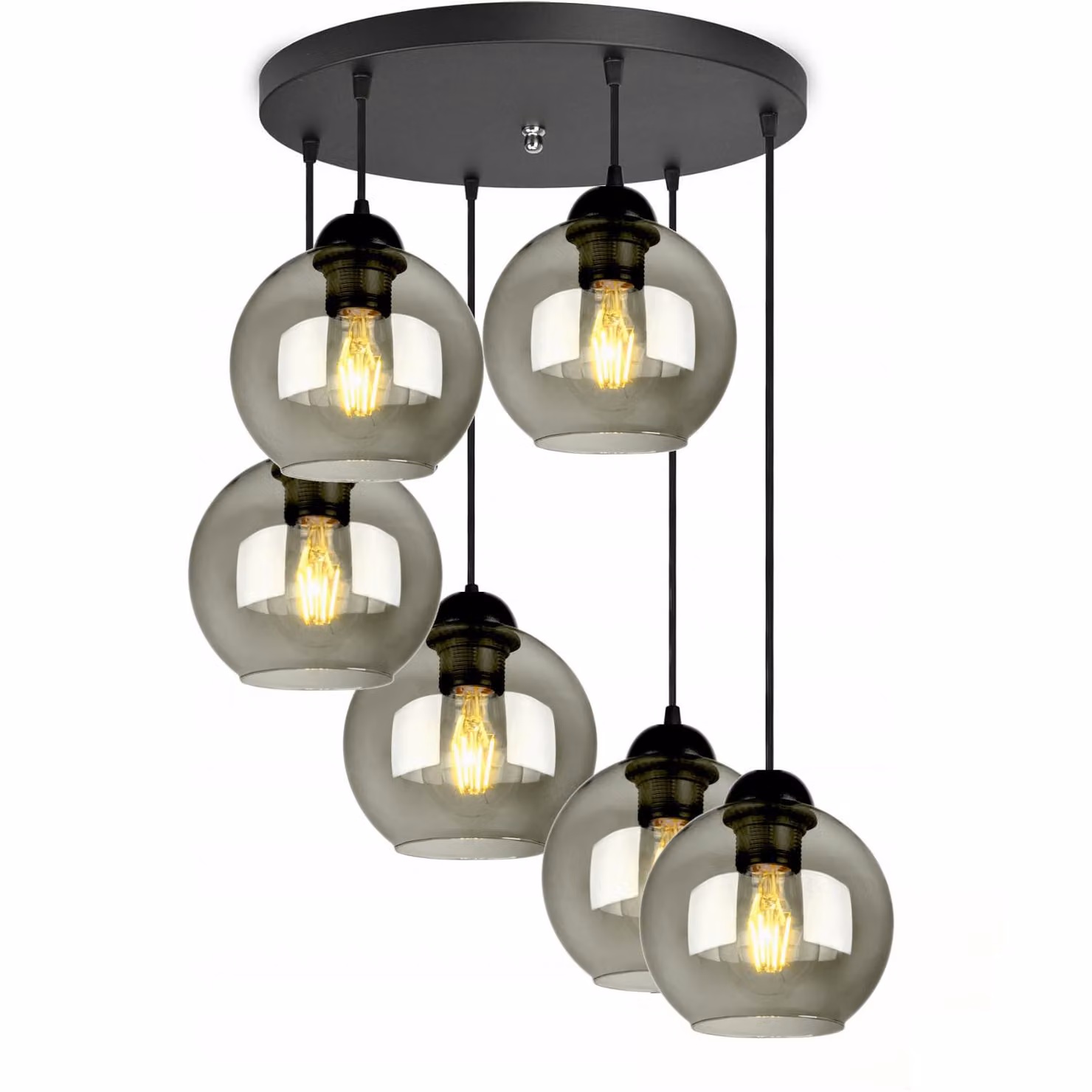 Lampada da soffitto Lampada a sospensione Sfera Nero Grigio Bianco (N100-DH6R)