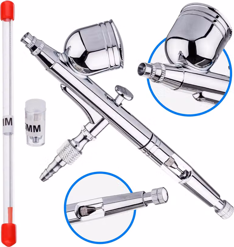 Set aerografo di precisione PRO 0,2 e 0,3 mm doppia azione