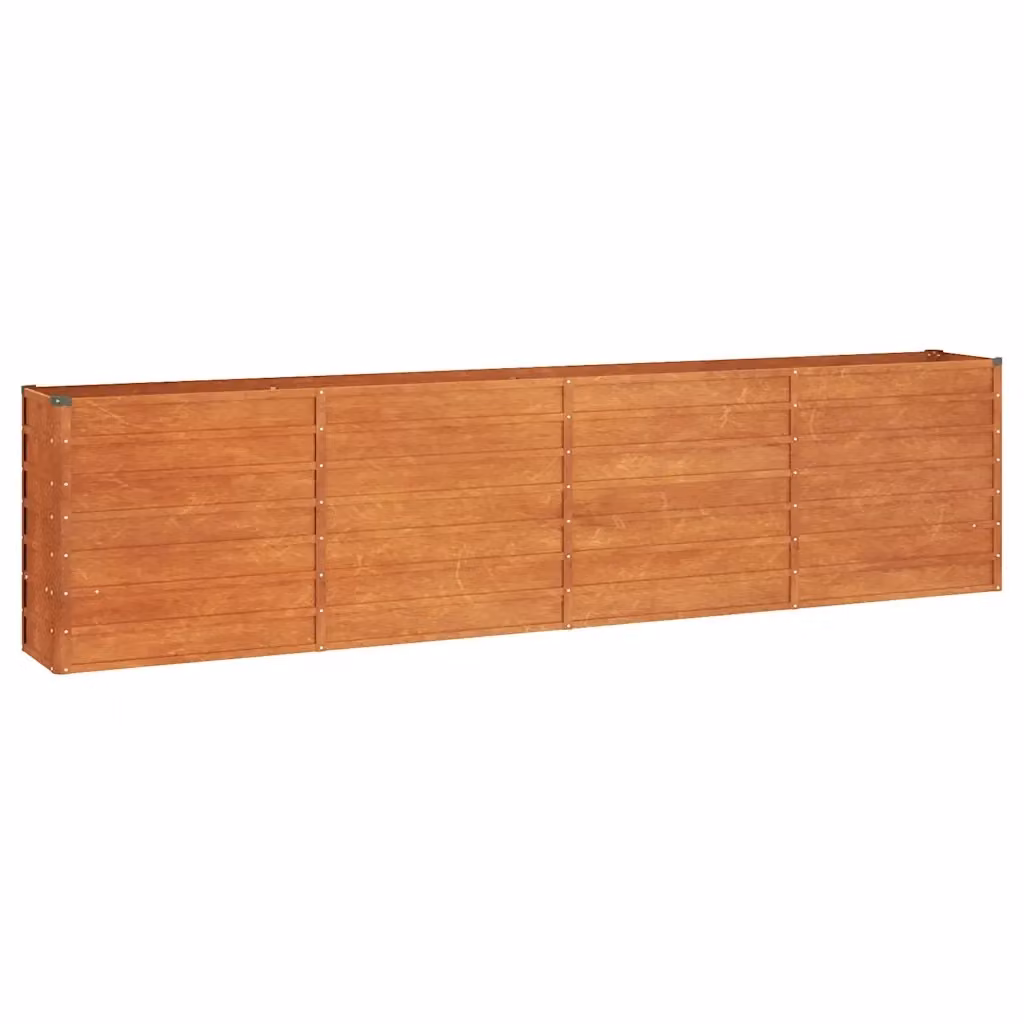 Letto rialzato da giardino vidaXL in acciaio Corten color ruggine L: 320 cm, P: 40 cm, H: 77 cm – 2