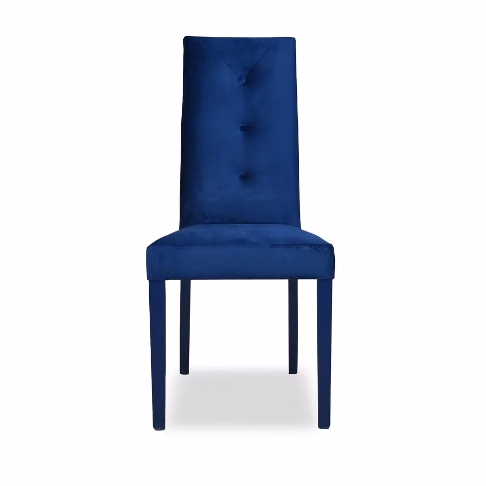 Set di 2 sedie Montecarlo in velluto blu con dettagli a 3 bottoni e struttura in legno Veriaffari – 2
